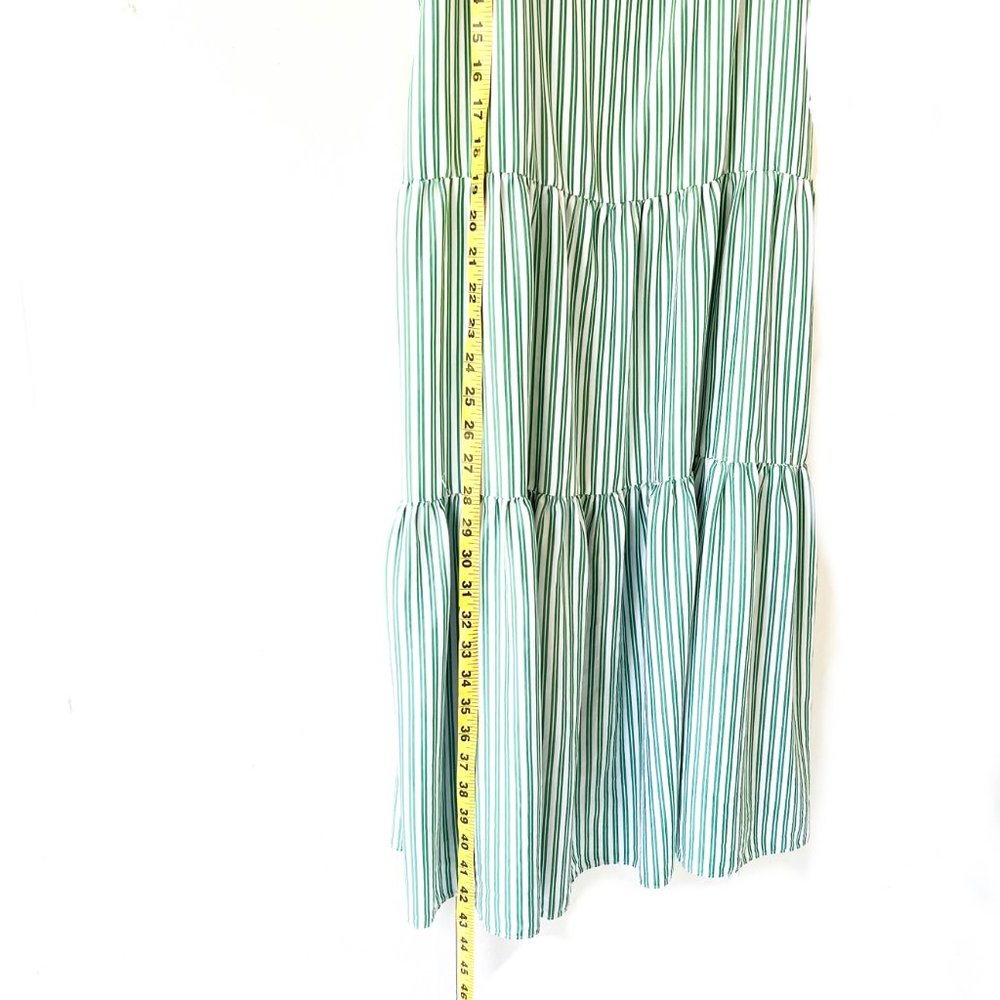 & other stories tiered lightweight dress w/green & white stripe pattern - Picture 4 of 6